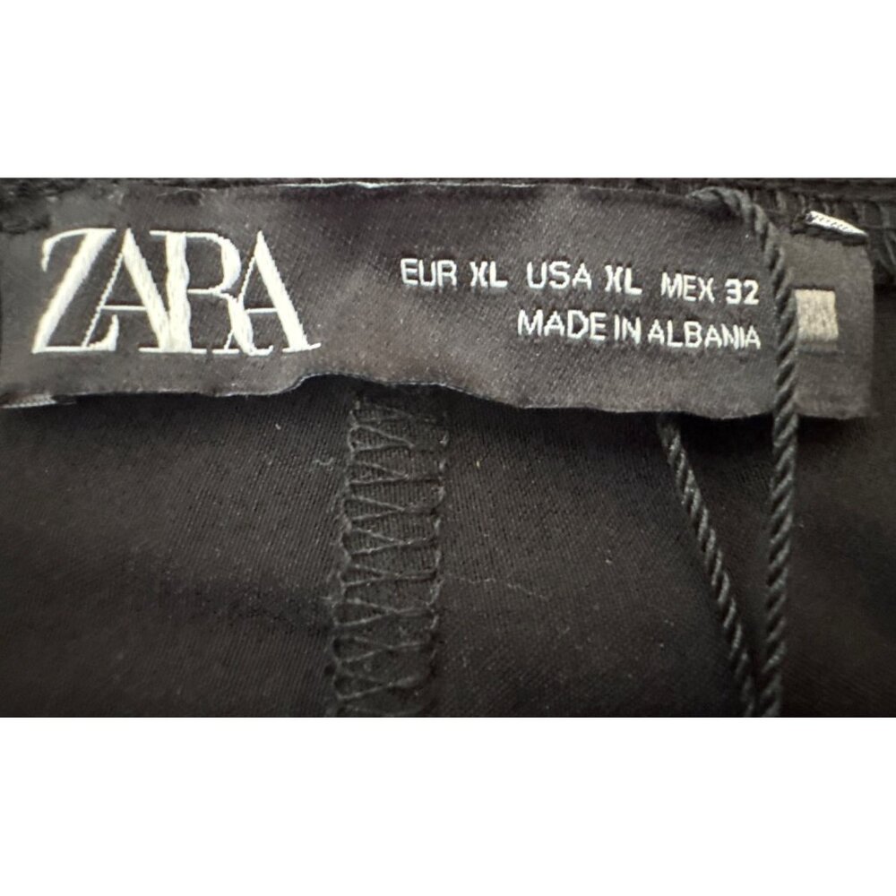 ZARA Black XL High-Rise Leggings With Ankle Zippers Comfy New - Picture 4 of 13